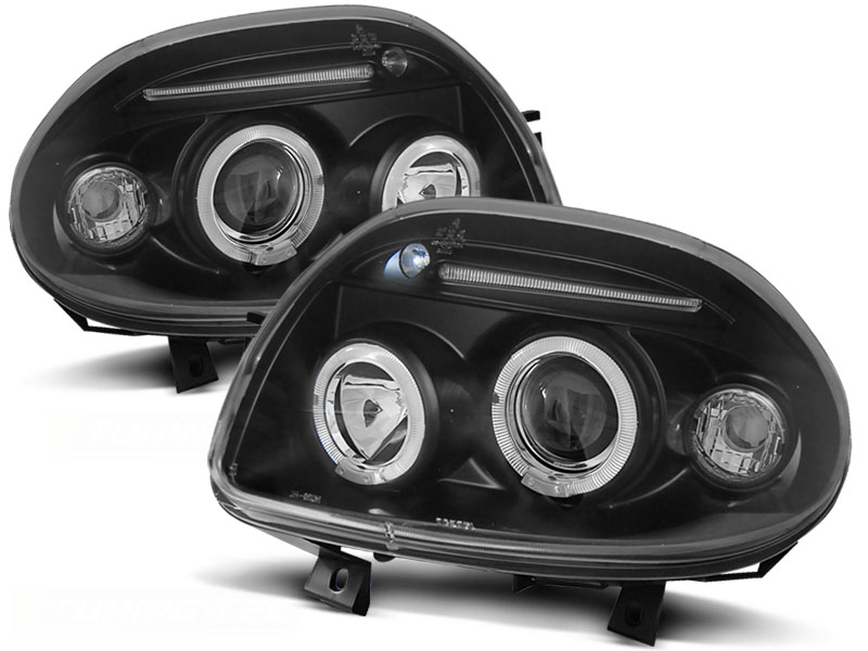 Koplampen Angel Eyes Renault Clio B 9.98-5.01 Zwart