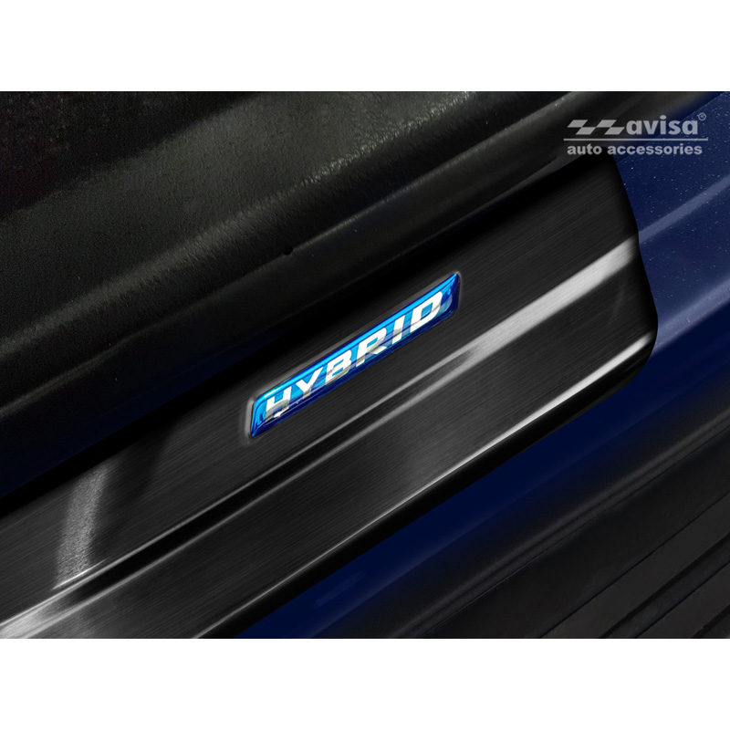 Black Inox door sill protectors  Toyota RAV4 (5th Gen.) 2018- & Suzuki Across 2020- - 'Hybrid' - 4-pieces