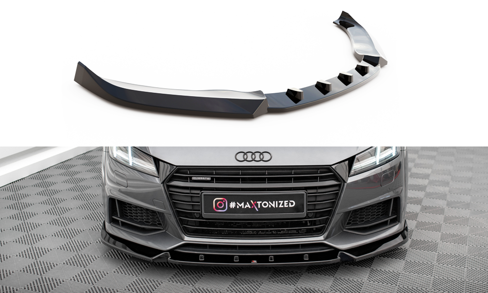Voorspoiler V.2 Audi TT S-Line / TTS 8S Maxton Glans Zwart