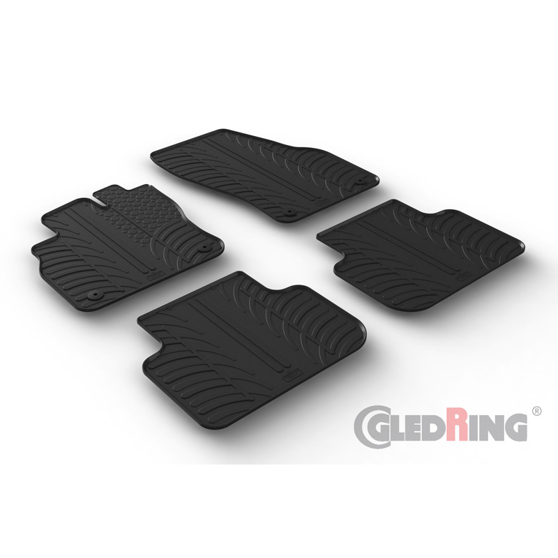 Rubber car mats set  Audi Q3 incl. Sportback 2019- (T profile 4-pieces + mounting clips)