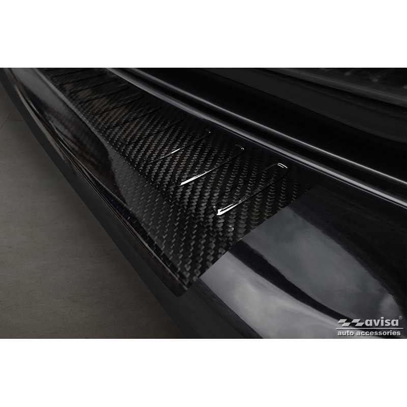 Echt 3D Carbon Achterbumperprotector  Mercedes E-Klasse Kombi FL 2013-2016 'Ribs'