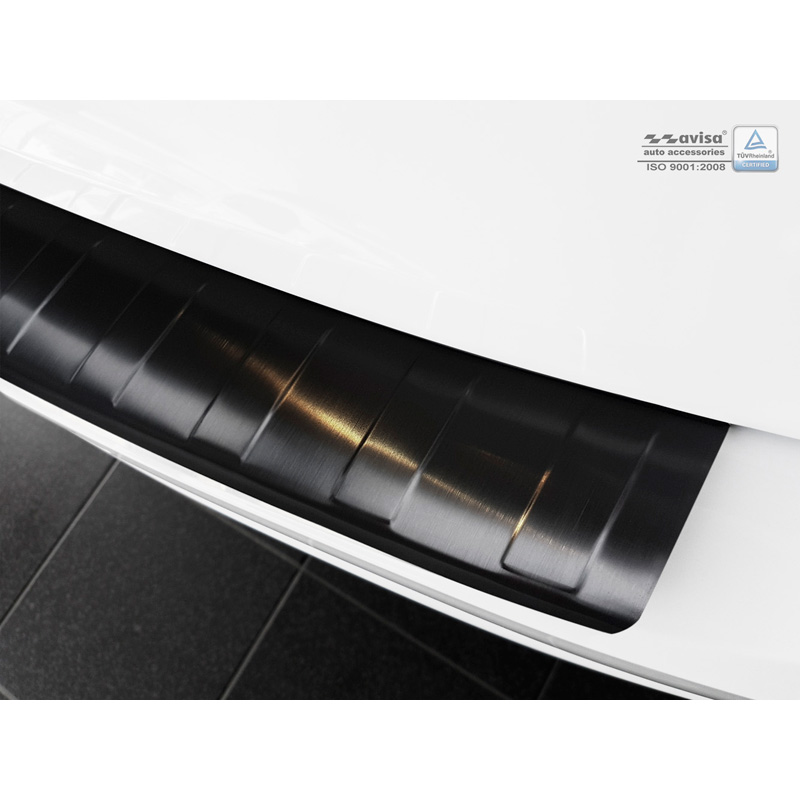 Black Stainless Steel Rear bumper protector  Audi A4 B9 Avant 2015-2019 & Facelift 2019- 'Ribs' (incl. S-Line & S4 Avant)