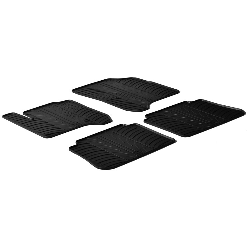 Rubber car mats set  Citroen C3 Picasso 2009- (T profile 4-pieces + mounting clips)