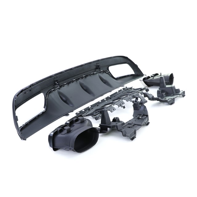 Achterbumper Diffusor Mercedes W205 C-Klasse C63S Design Chroom AMG Sport Line