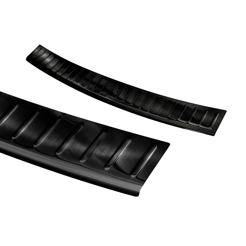 Black Stainless Steel Rear bumper protector  Volkswagen T-Cross 2019-2024 & FL 2024- 'Ribs'