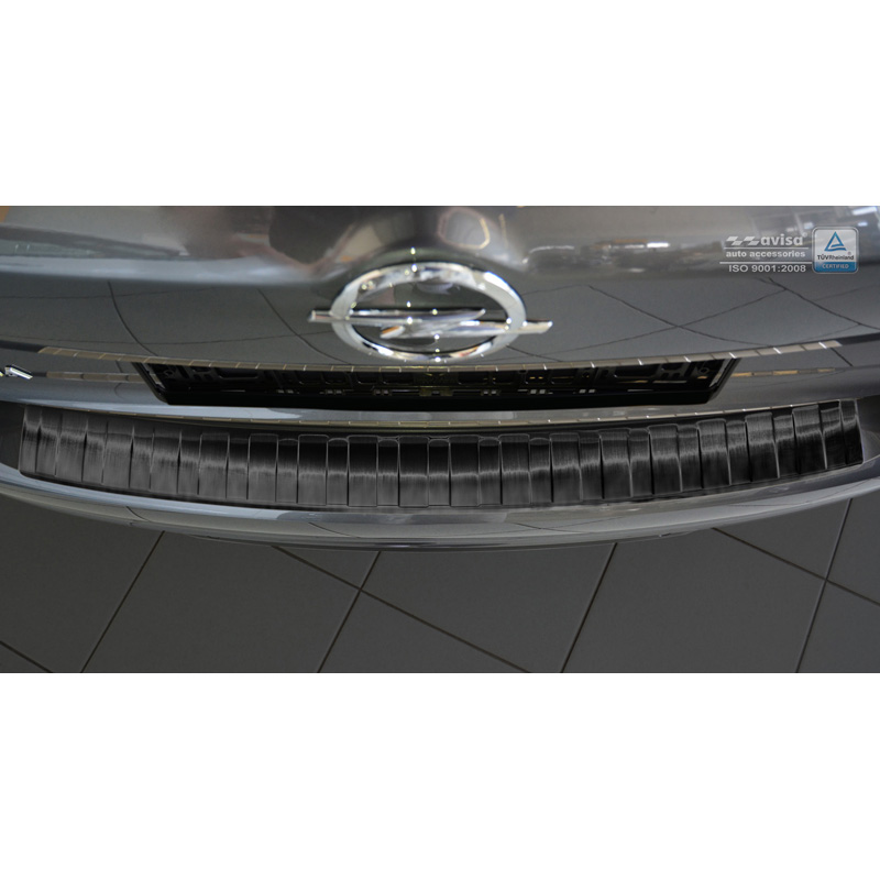 Zwart RVS Achterbumperprotector  Opel Insignia B Sportstourer 2017- & FL 2020- 'Ribs'