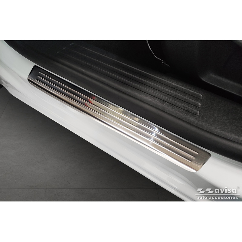 Stainless Steel Door sill protectors  Opel Mokka II 2020- 'Lines' - 4-pieces