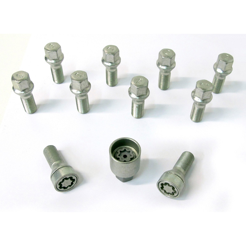 H&R Wheel bolt Set Taper-Head M14x1.25 - Length 43mm - 10 pcs. - incl. wheel-locks
