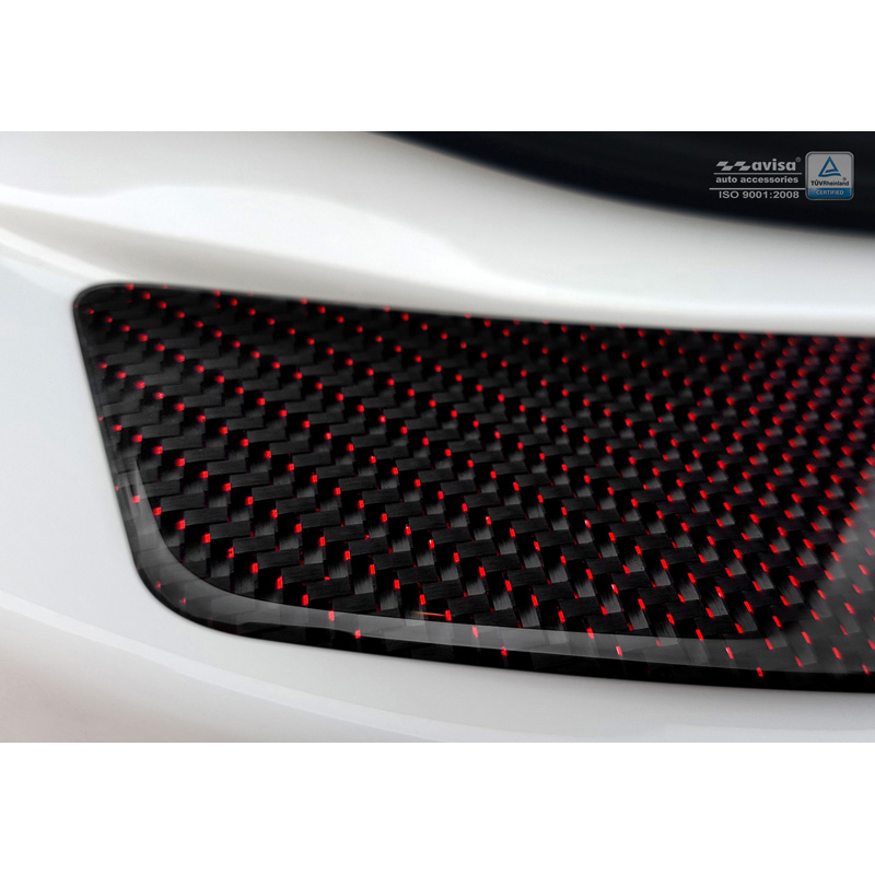 Carbon Rear bumper protector  Mercedes CLS (C218) 2014-2018 Red-Black Carbon