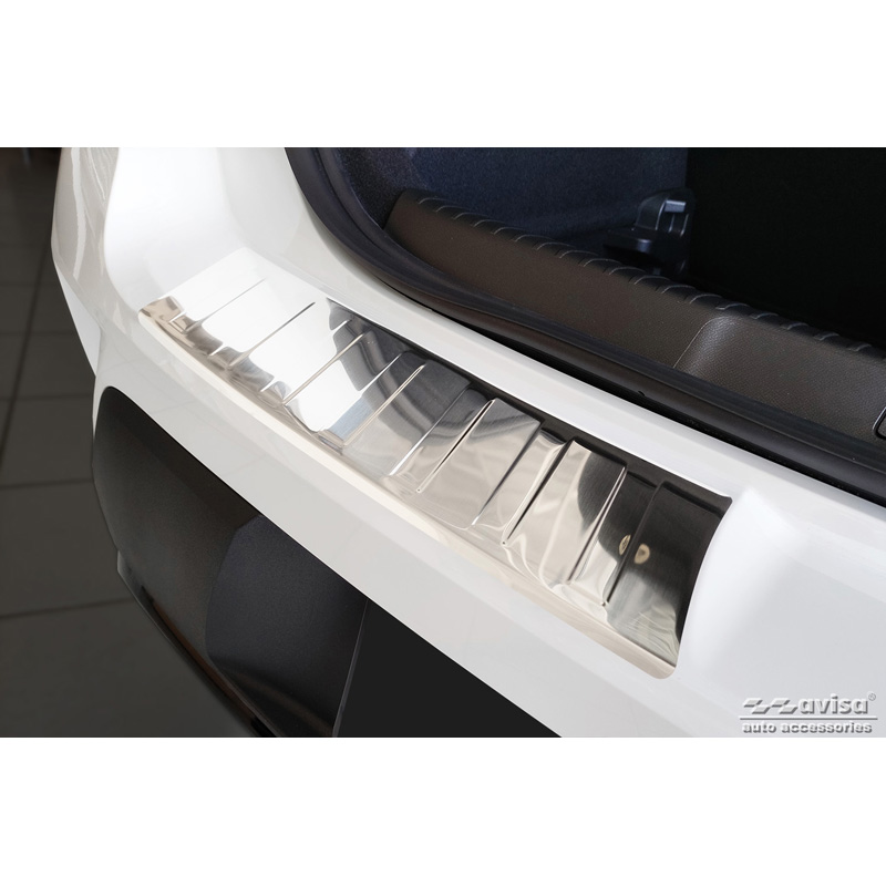 Stainless Steel Rear bumper protector  Opel Mokka 2020- 'Ribs' (2-pieces)