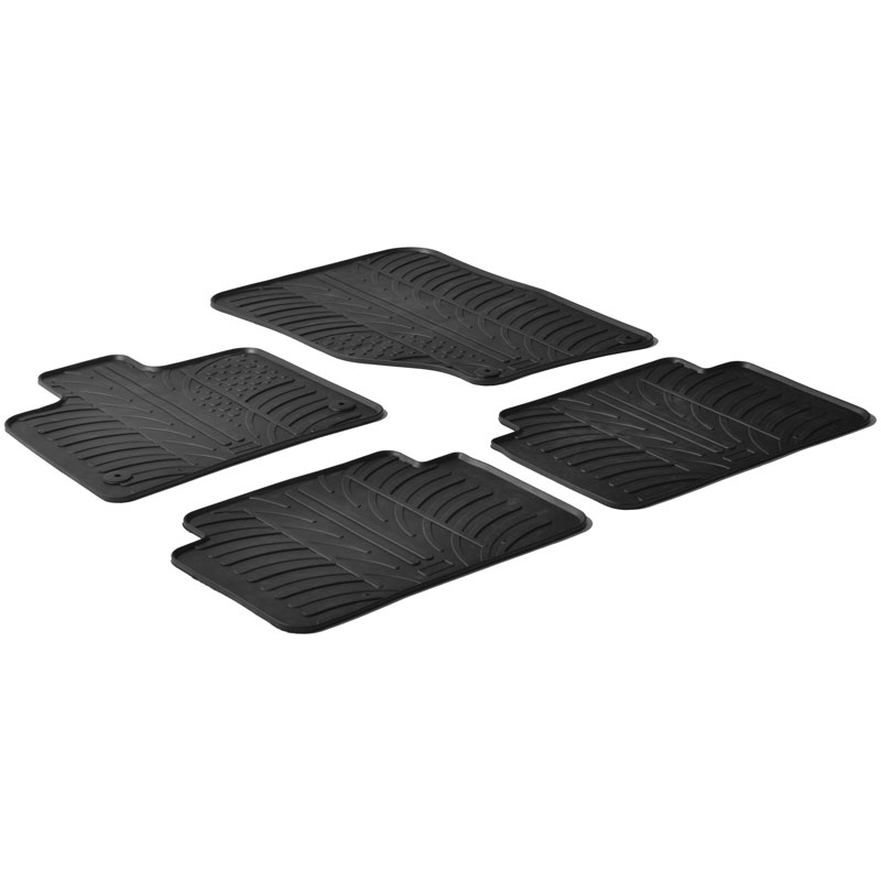 Rubber car mats set  Audi Q7 2006-2015 (T profile 4-pieces + mounting clips)