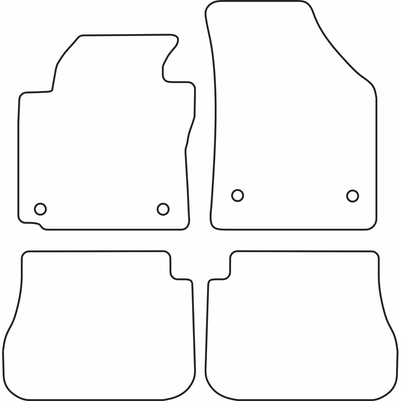 Set car mats  Volkswagen Caddy Combi/Variant 5-Persons 2015-2020 (front + rear)