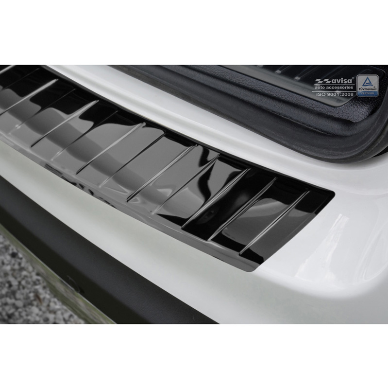 Black Mirror Stainless Steel Rear bumper protector  Mercedes GLC 2015-2019 & FL 2019- 'Ribs'