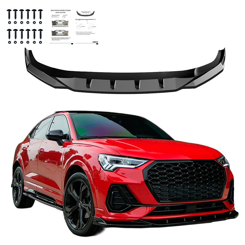 Oneway Front spoiler  Audi Q3 (F3B) S-Line & Q3 Sportback (F3N) S-Line 2019-2025 excl. RSQ3 - Gloss black