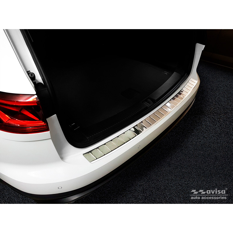 Stainless Steel Rear bumper protector  Volkswagen Touareg III (CR7) 2018- Incl. Facelift 'Ribs'
