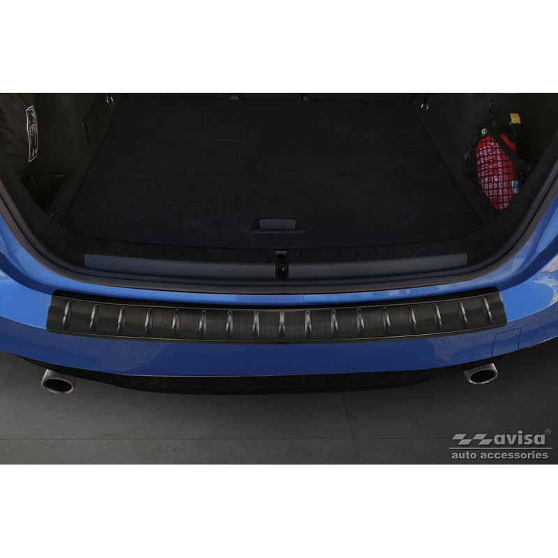 Black Stainless Steel Rear bumper protector  BMW 2 Active Tourer F45 2013-2021 with M-Pakage 'Ribs'