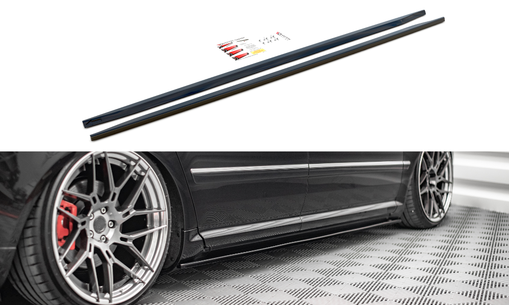 Zijskirts Audi S8 D3 Glanzend Zwart