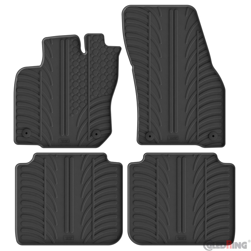 Rubber car mats set  Volkswagen Tayron (R41) 2024- (T profile 4-pieces + mounting clips)