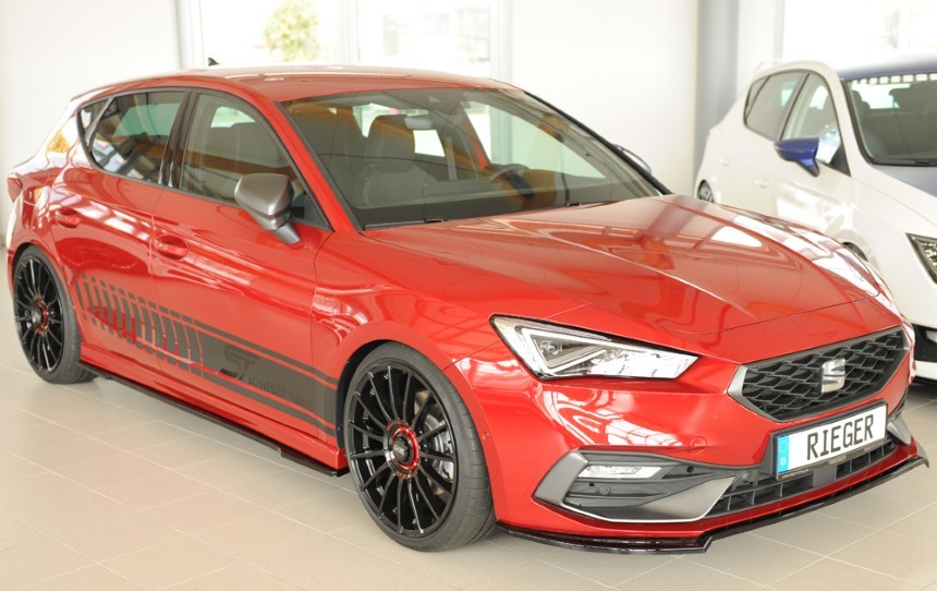 Voorspoiler Seat Leon KL Rieger glans zwart