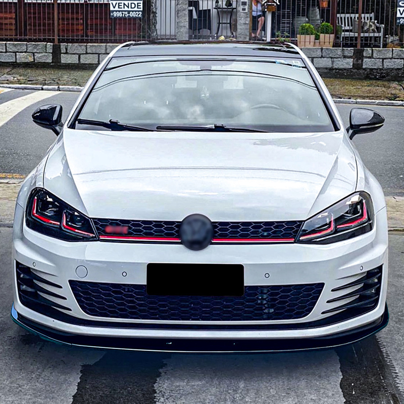 Front spoiler lip  Volkswagen Golf VII GTi/GTD/R/R-Line 2012-2017 (Glossy Black ABS)