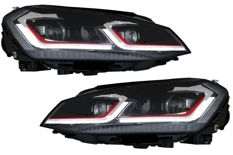 Headlights VW Golf VII GTI LED Daytime Running Lights 7.5 Facelift Look  With Dynamic Turn Signals