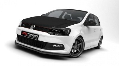 Voorspoiler VW Polo MK5 GTI Glans Zwart