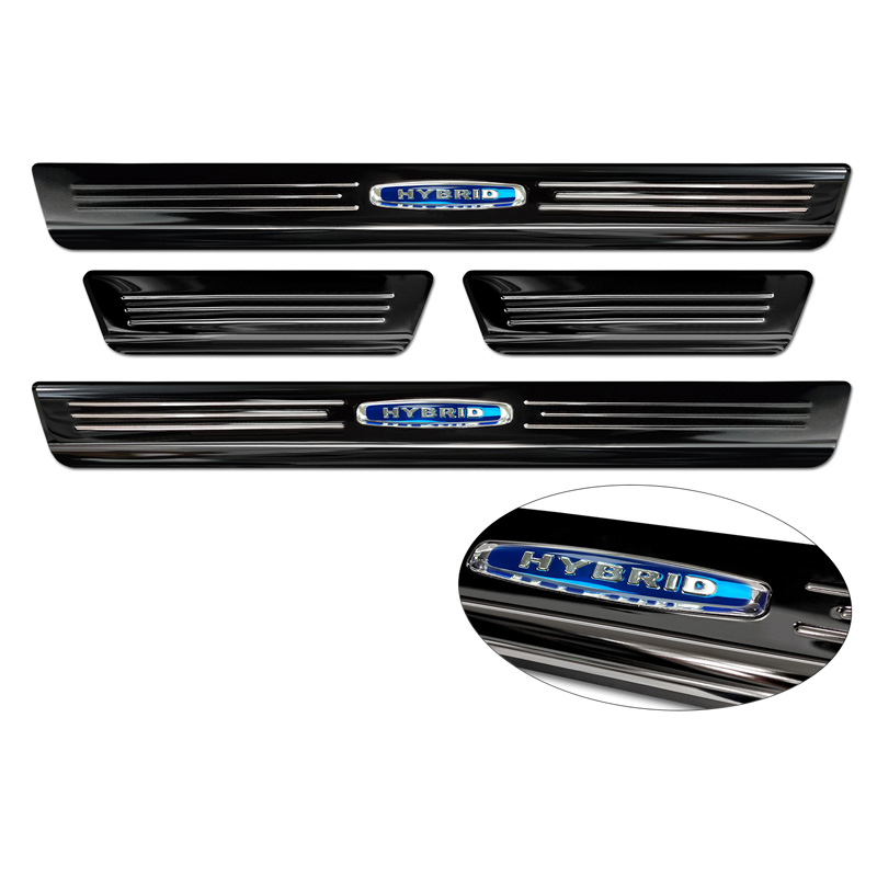 Zwart RVS Instaplijsten  Skoda Octavia IV Sedan/Combi 2020-2024 & FL 2024- 'Hybrid' - 4-delig