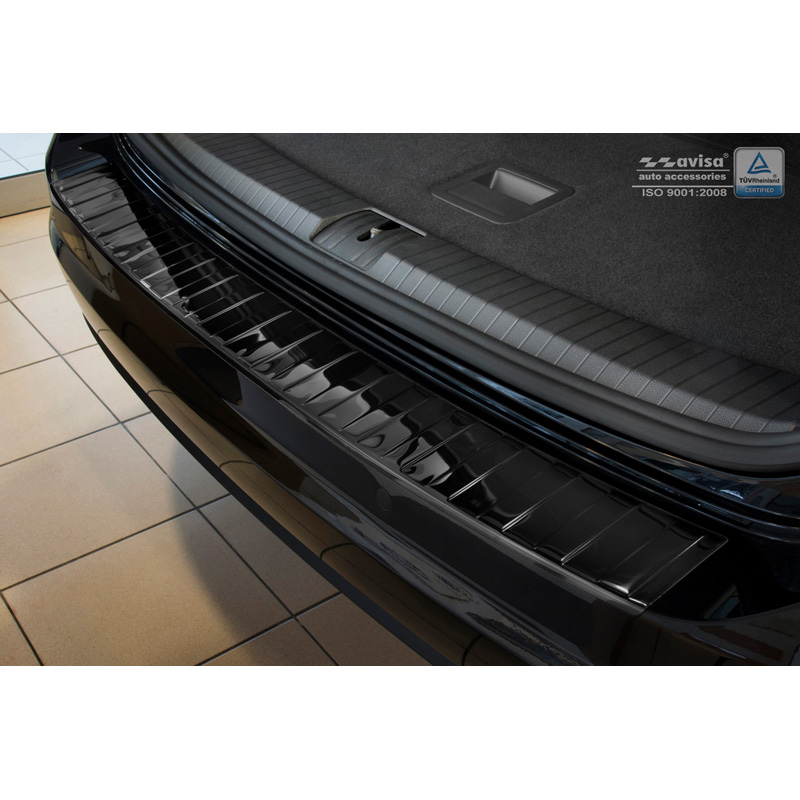 Black Mirror Stainless Steel Rear bumper protector  Volkswagen Touran III 2015- incl. R-Line 'Ribs'