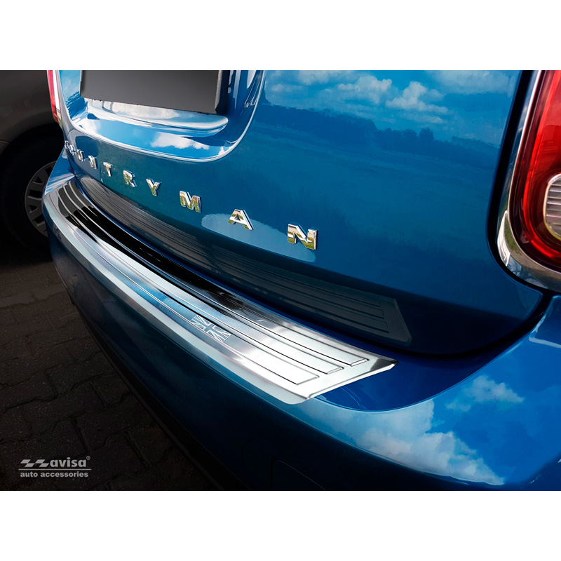 RVS Achterbumperprotector  Mini Countryman F60 2016-2020 'flag/lines'
