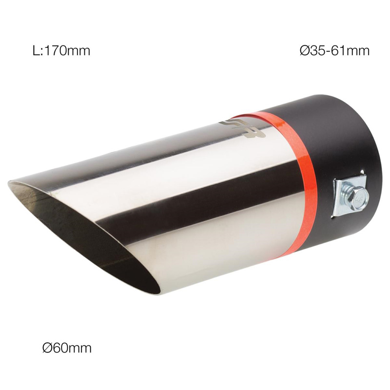 Simoni Racing Uitlaatsierstuk Rond/Schuin RVS - Ø60xL175mm - Montage ->60mm