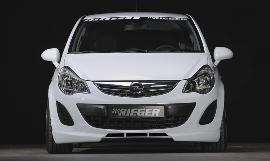 Voorspoiler Opel Corsa D Rieger extra zijribben