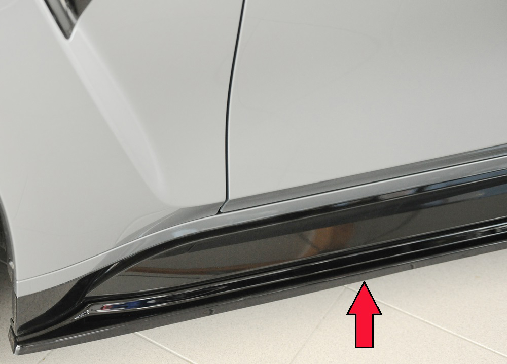 Zijskirts BMW 3-series G80 M3 (G234M): 03.2021 glans zwart
