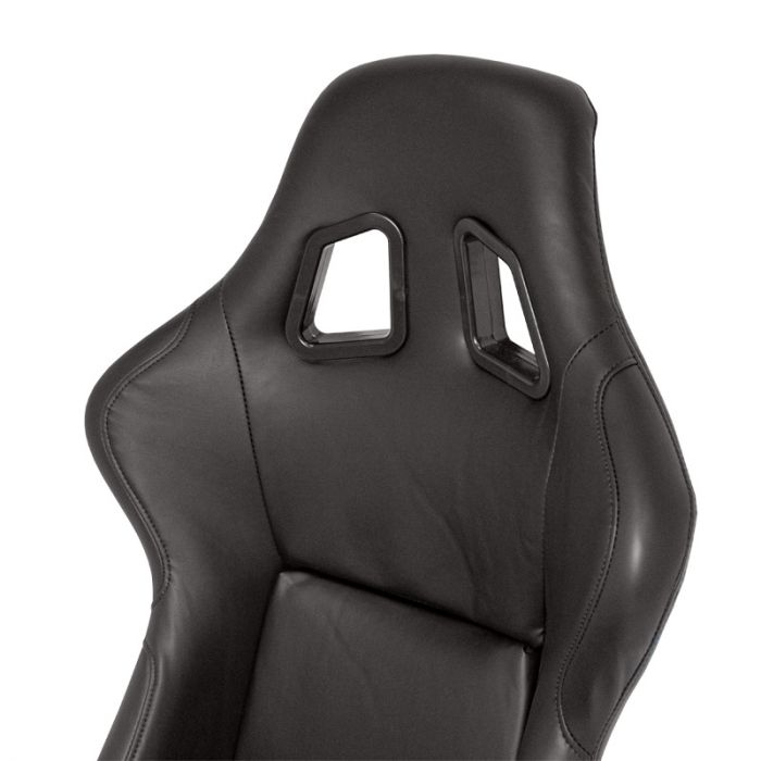 Sportstoel 'MO' - Zwart Kunstleder - Vaste polyester rugleuning - incl. sledes