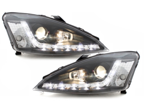 Koplampen Ford Focus 98-01 Devil Eyes DRL look zwart