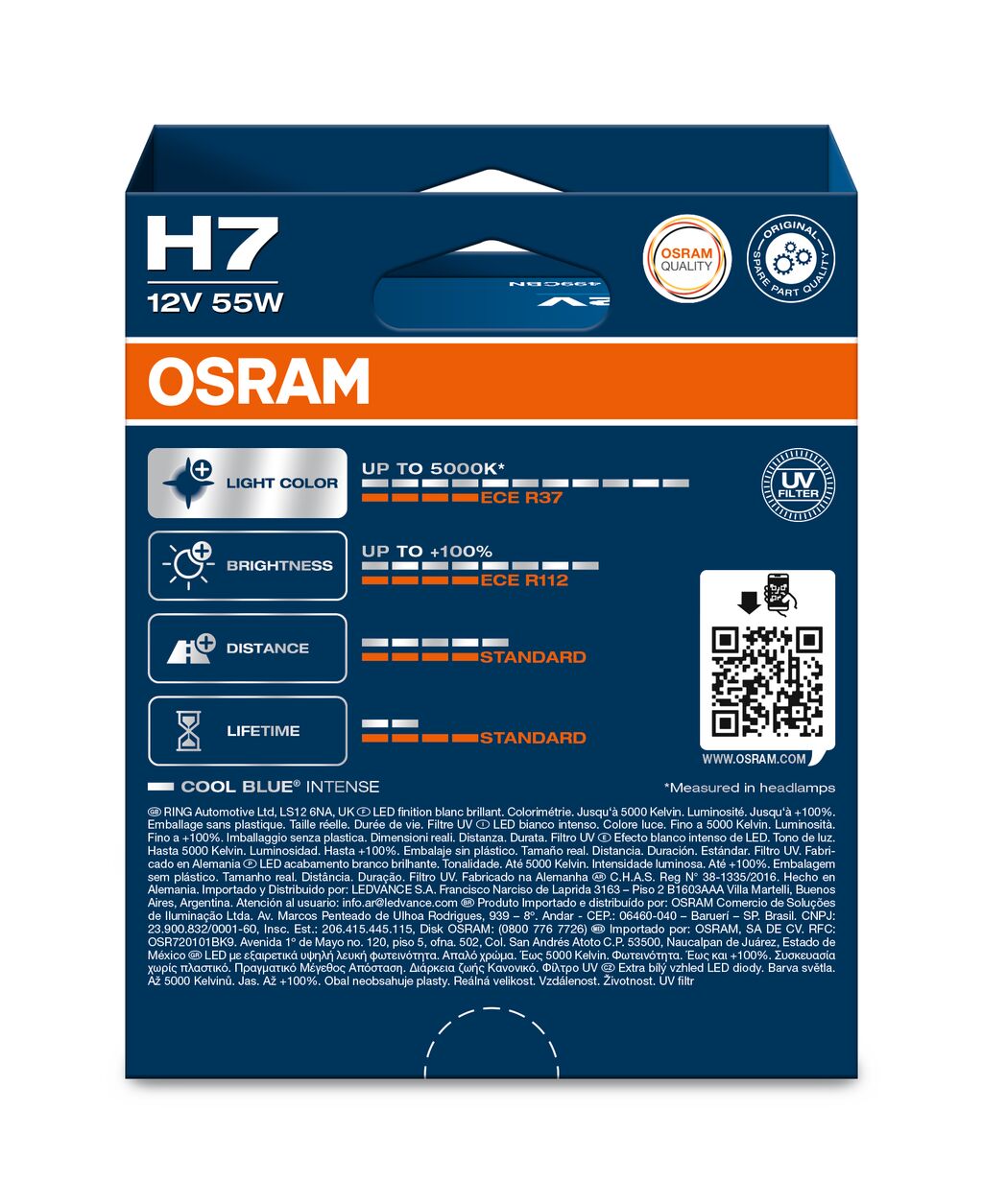 Osram Cool Blue Intense NextGen Halogen bulbs - H7 - 12V/55W - set of 2 pieces