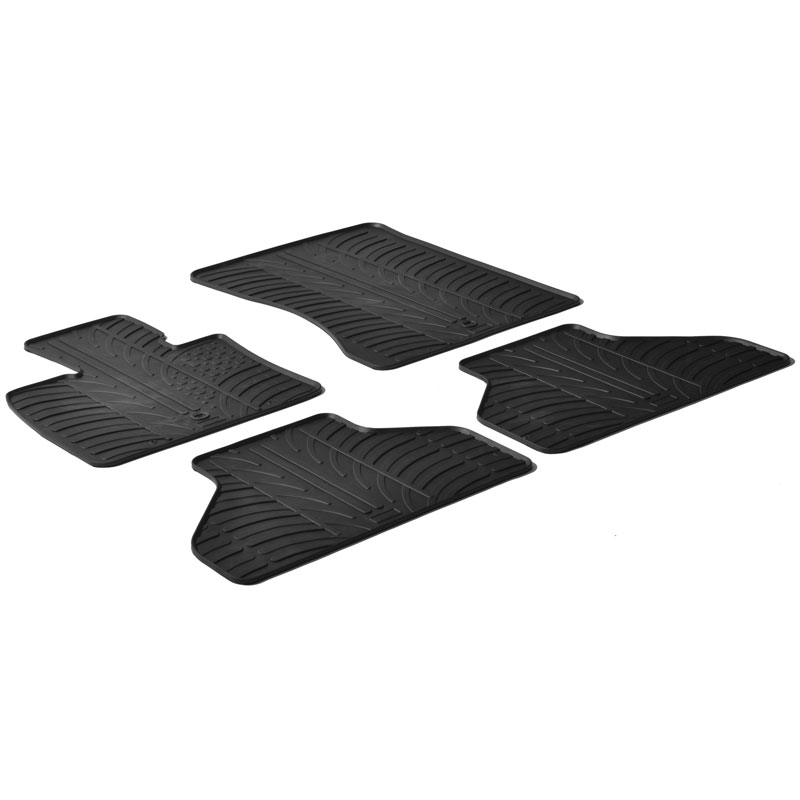 Rubber car mats set  BMW X5 2006-2012 (T profile 4-pieces + mounting clips)