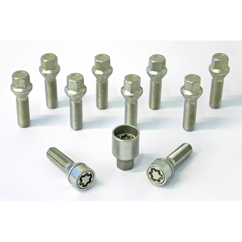 H&R Wheel bolt Set Taper-Head M14x1.50 - Length 30mm - 10 pcs. - incl. wheel-locks