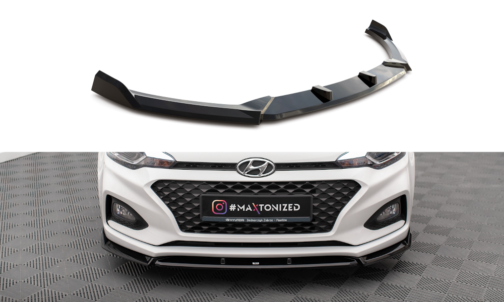 Voorspoiler V.2 Hyundai I20 FL 2018 - 2020 Maxton Glans Zwart