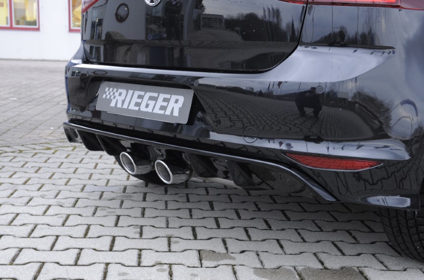Diffuser VW Golf 7 R-line Rieger dubbele uitlaat glans zwart