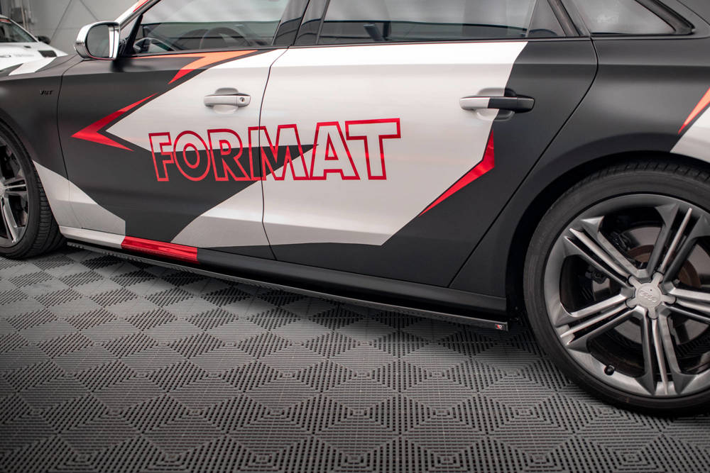 Zijskirts V.1 Audi S8 D4 Maxton Glans Zwart