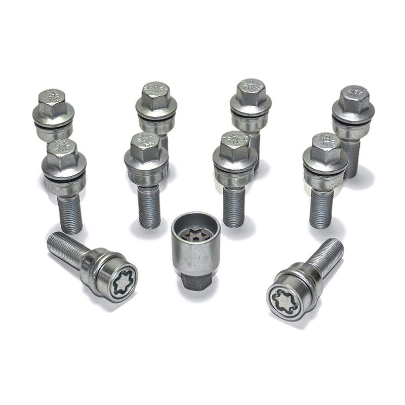H&R Wheel bolt Set Round-Head with movable cone R14 M14x1.50 - Length 40mm - 10 pcs. (e.g.  Audi Q3, Q5) - incl. wheel-locks