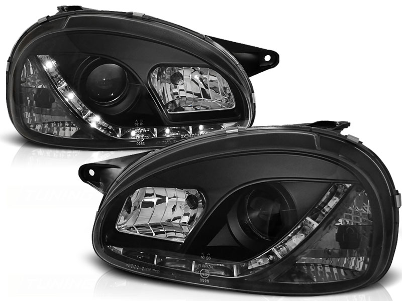 Koplampen Opel Corsa B 93-00 Zwart