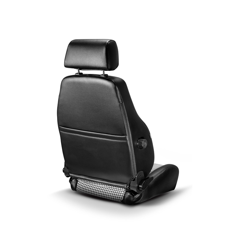 Sparco Sport Seat GT - Black Skai + Black/White 'Retro' Microfibre - Reclinable