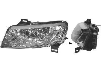 koplamp, H7+H7+H1, 3 drs, links,-12/2003 Fiat Stilo, 2001-2007