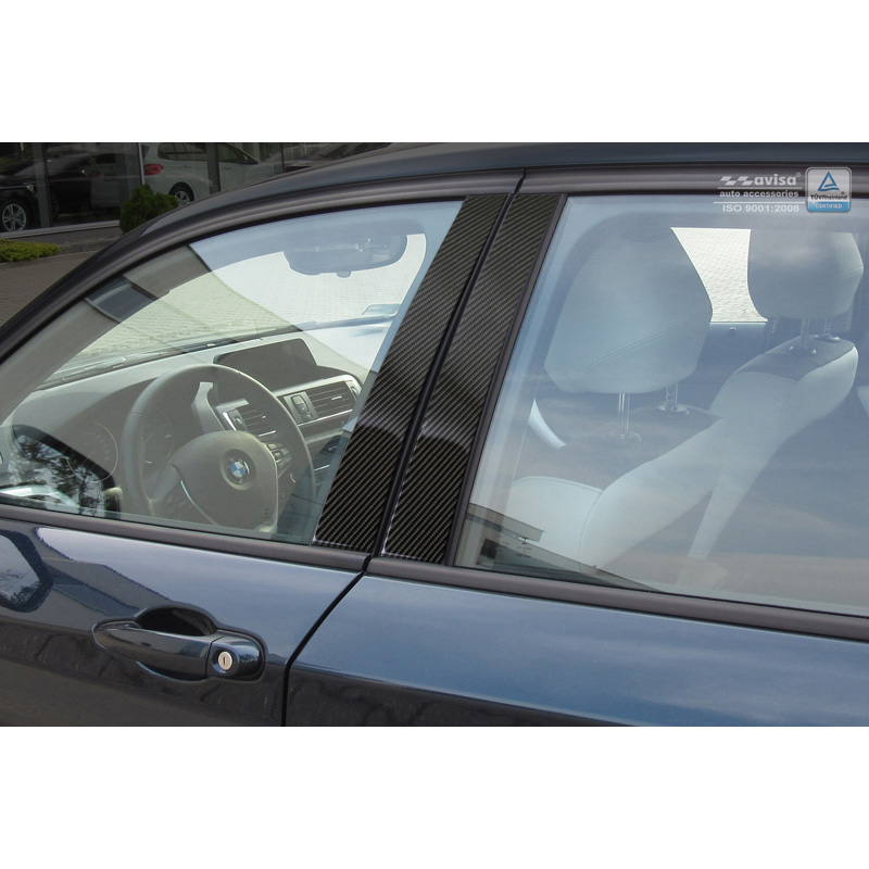 B-Pillars covers  BMW 1-Series F20 5-Doors 2015- Black Carbon