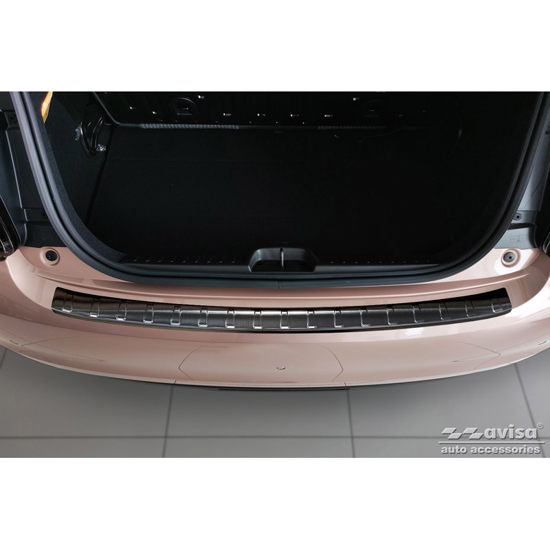 Black Stainless Steel Rear bumper protector  Fiat 500e Berlina, 3+1 & Cabrio 3-doors 2020- 'Ribs'