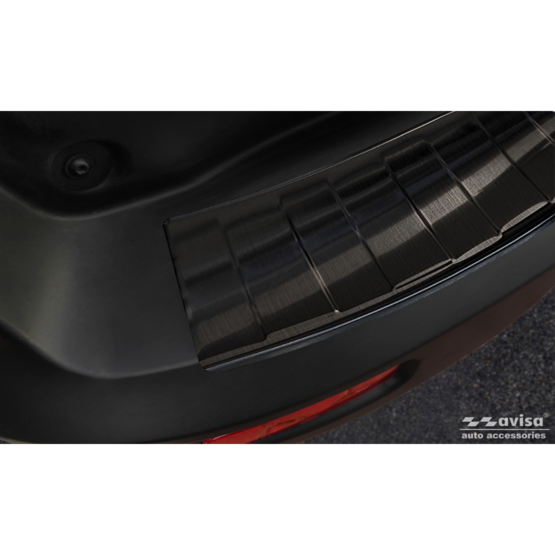 Black Stainless Steel Rear bumper protector  Ford Tourneo Connect/Transit Connect 2014-2017 & FL 2017-2022 'Ribs'