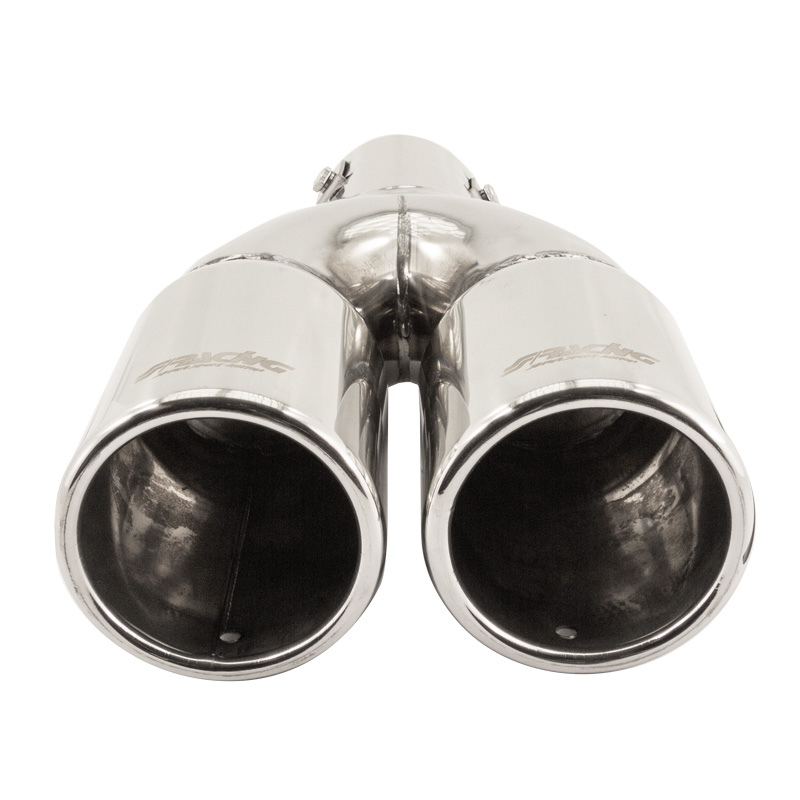 Simoni Racing Uitlaatsierstuk Dubbel Rond RVS - Ø76xL230mm - Montage ->61mm
