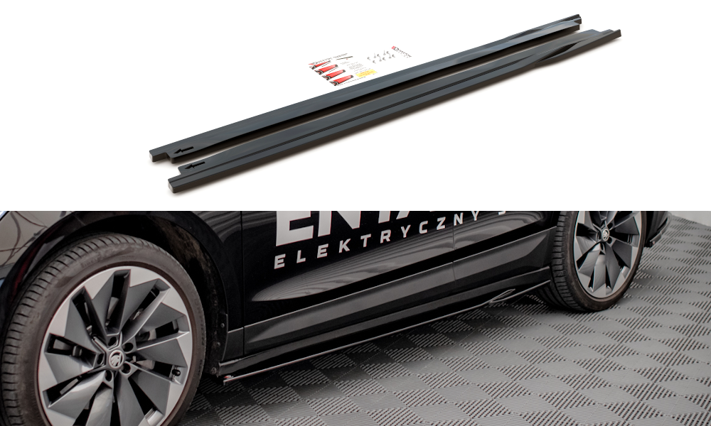 Zijskirts Skoda Enyaq IV Maxton Glans Zwart