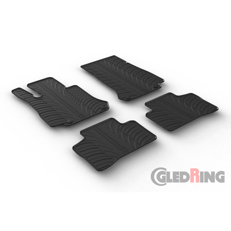 Rubbermatten  Mercedes GLC X253 2015-2022 & GLC Coupe C253 2016-2022 (T profiel 4-delig + montageclips)